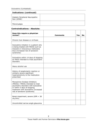 Medication Audit Checklist - Duloxetine (Cymbalta) - Texas, Page 2