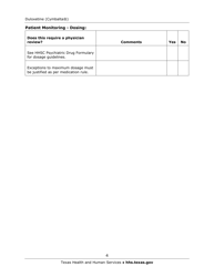 Medication Audit Checklist - Duloxetine (Cymbalta) - Texas, Page 4