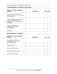 Medication Audit Checklist - Phenelzine (Nardil), Tranylcypromine (Parnate) - Texas, Page 3