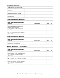 Medication Audit Checklist - Mirtazapine (Remeron) - Texas, Page 2