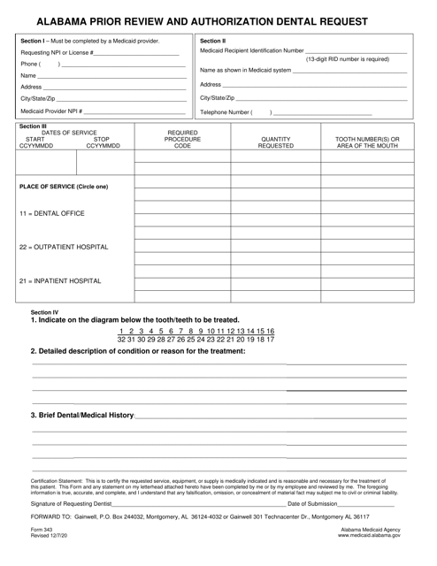 Form 343  Printable Pdf