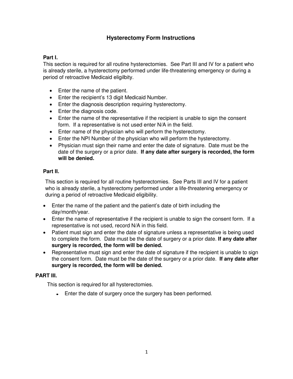 Form PHY-81243 Hysterectomy Consent Form - Alabama, Page 2