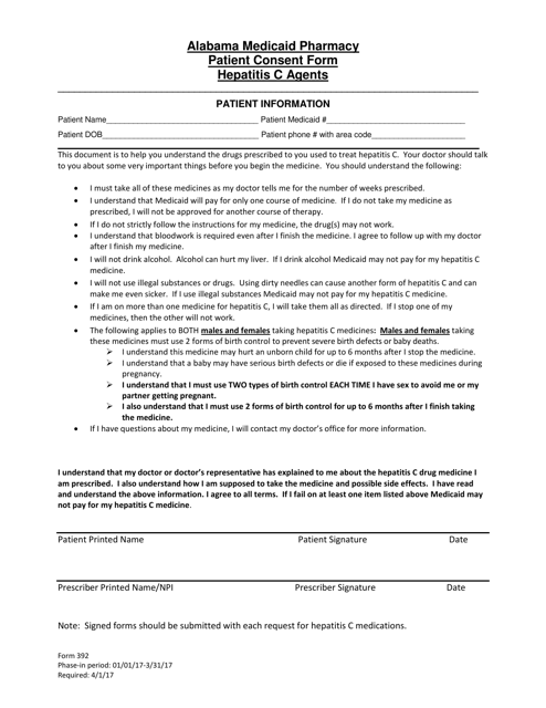 Form 392  Printable Pdf