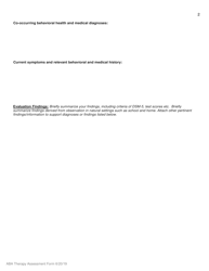 Behavior Assessment and Treatment Request for Applied Behavioral Analysis for Autism Spectrum Disorder - Alabama, Page 2