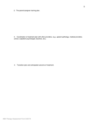 Behavior Assessment and Treatment Request for Applied Behavioral Analysis for Autism Spectrum Disorder - Alabama, Page 5