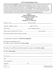Form 391 &quot;Pcp Override Request Form&quot; - Alabama