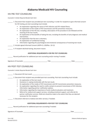 Form 340 &quot;Alabama Medicaid HIV Counseling - Pre and Post Test&quot; - Alabama