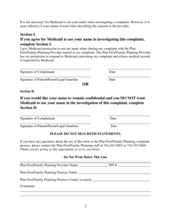 Complaint/Grievance Form - Plan First/Family Planning Program - Alabama, Page 2