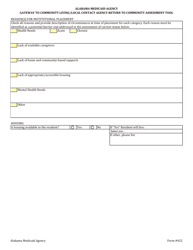 Form 432 Gateway to Community Living/Local Contact Agency Return to Community Assessment Tool - Alabama, Page 2