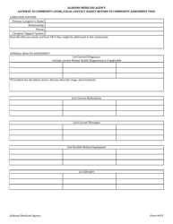 Form 432 Gateway to Community Living/Local Contact Agency Return to Community Assessment Tool - Alabama, Page 3