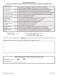 Form 432 Gateway to Community Living/Local Contact Agency Return to Community Assessment Tool - Alabama, Page 7