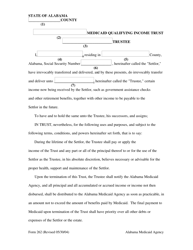 Form 262 Medicaid Agency Approved Qualifying Income Trust Form - Alabama, Page 4