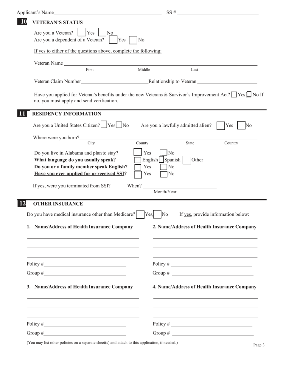 Form 211 Application for Medicare Savings Programs - Alabama, Page 5