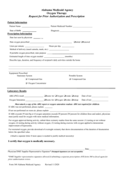 Form 360 &quot;Oxygen Therapy Request for Prior Authorization and Prescription&quot; - Alabama