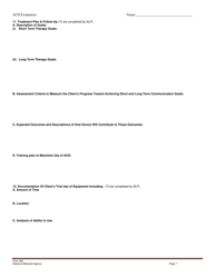 Form 480 Augmentative Communication Device Evaluation Report Form - Alabama, Page 7