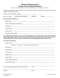 Change of Ownership Form - Alabama, Page 2