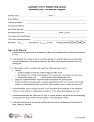 Application to Host Breastfeeding Courses Provided by the Texas Hhs Wic Program - Texas, Page 3