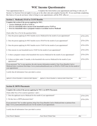 Document preview: Form WIC-35-3 Wic Income Questionnaire - Texas