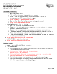 Instructions for Form CDA229FA FA Budget - California, Page 3