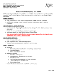 Instructions for Form CDA230FA FA Closeout - California