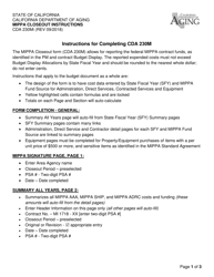 Document preview: Instructions for Form CDA230M Mippa Closeout - California