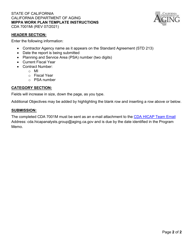 Instructions for Form CDA7001M Mippa Work Plan Template - California, Page 2