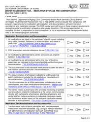 Form CDA7002 Center Assessment Tool - Medication Storage and Administration - California
