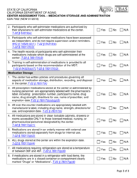 Form CDA7002 Center Assessment Tool - Medication Storage and Administration - California, Page 2