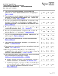 Form CDA7003 Center Assessment Tool - Activity Program - California, Page 2