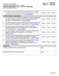 Form CDA7003 Center Assessment Tool - Activity Program - California, Page 3