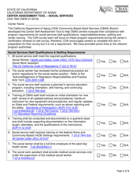Form CDA7005 Center Assessment Tool - Social Services - California