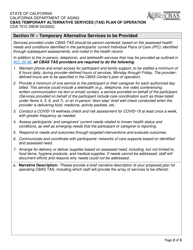 Form CDA7012 Cbas Temporary Alternative Services (Tas) Plan of Operation - California, Page 2