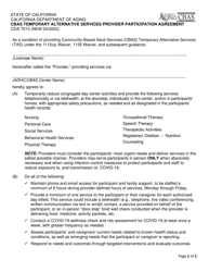 Form CDA7013 Cbas Temporary Alternative Services Provider Participation Agreement - California