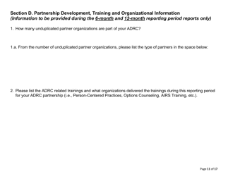 Form CDA7029 Adrc Infrastructure Grants Program Data Collection &amp; Reporting Form - California, Page 11