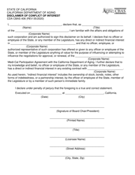 Form CDA CBAS406 &quot;Disclaimer of Conflict of Interest&quot; - California