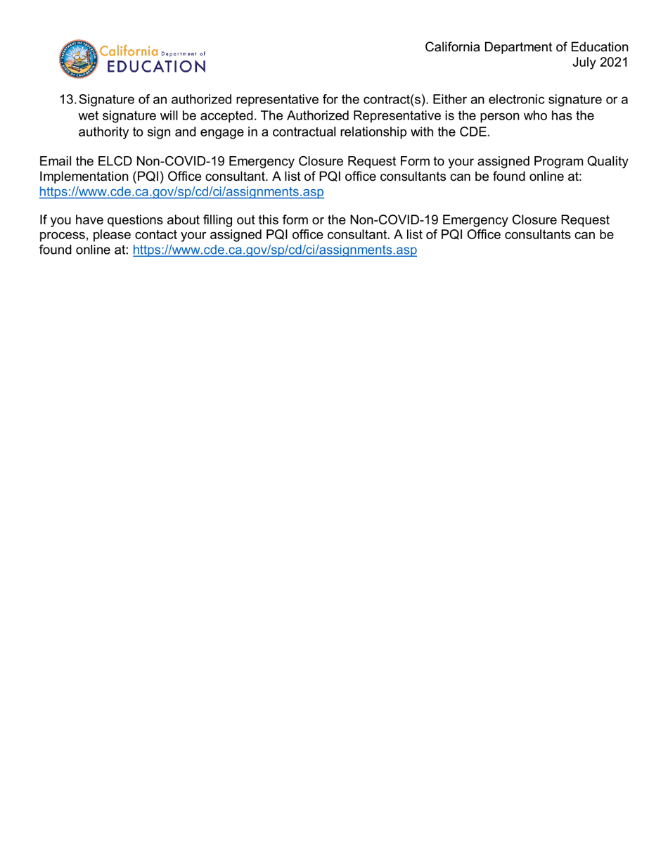 Elcd Non-covid-19 Emergency Closure Requests - California, Page 3