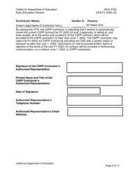 Form EED-3704 Continued Funding Application - California, Page 9