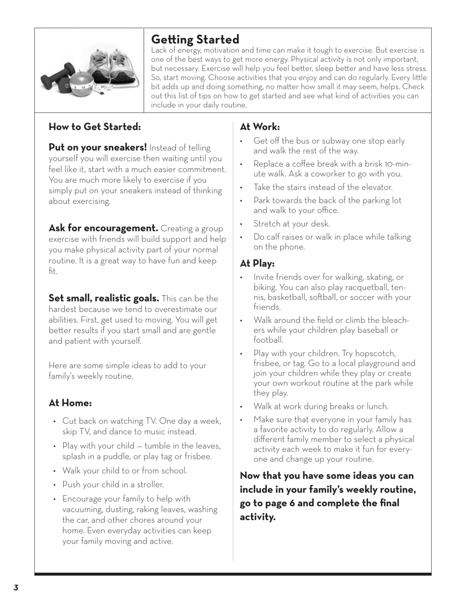 Form SP-000-36 Self-paced Lesson - Be Active, Feel Great - Texas, Page 3