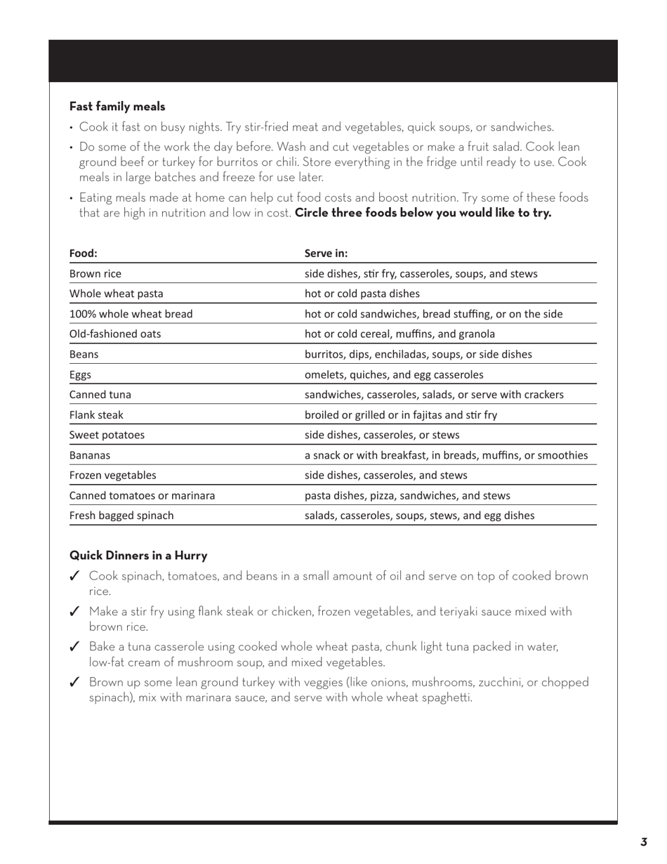 Form SP-000-51 Self-paced Lesson - Family Meals - More Than Just Eating Together - Texas, Page 3