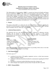 Memorandum of Understanding for D-Snap in-Person Application Sites - Sample - Texas