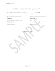 Memorandum of Understanding and Agreement for Medicaid Eligibility of Individiuals Confined in County Jails - Sample - Texas, Page 5