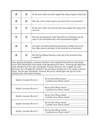 Child and Family Services Reviews Checklist for Completing the Quality Assurance Review of Completed Onsite Review Instruments - North Carolina, Page 5