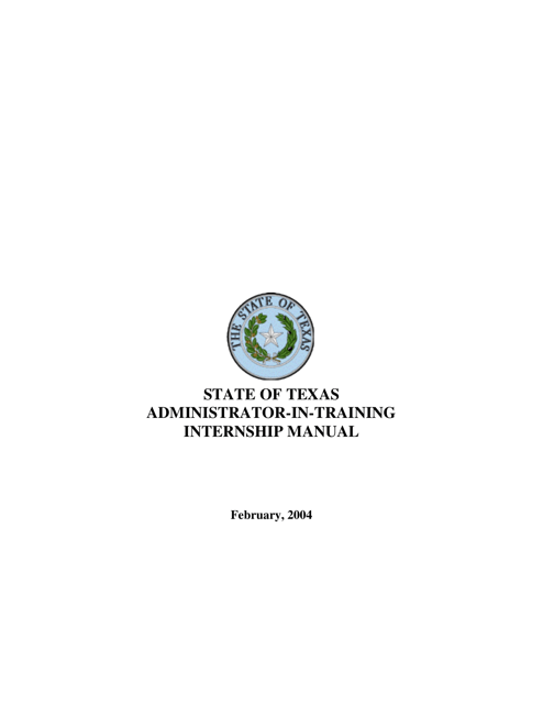Administrator-In-training Internship Manual - Texas Download Pdf