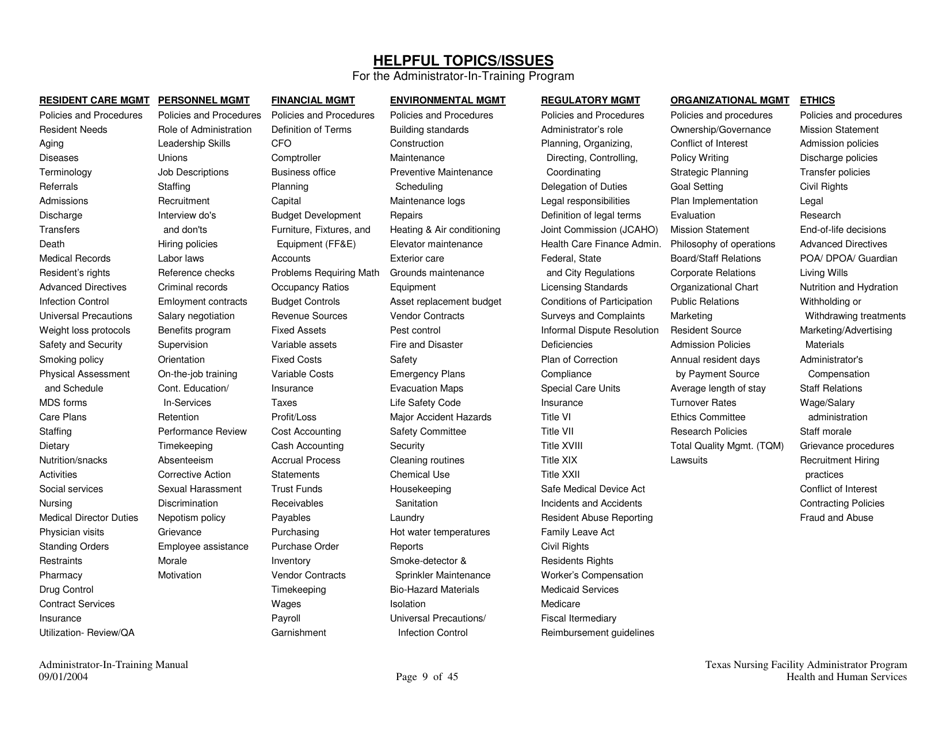 Administrator-In-training Internship Manual - Texas, Page 10