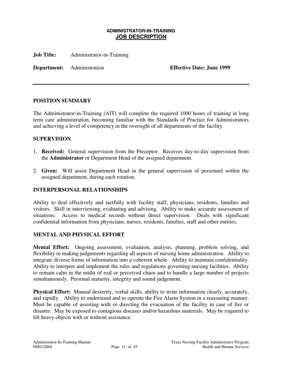 Administrator-In-training Internship Manual - Texas, Page 12