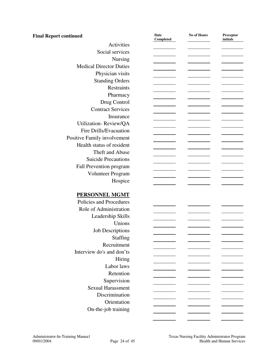 Administrator-In-training Internship Manual - Texas, Page 25