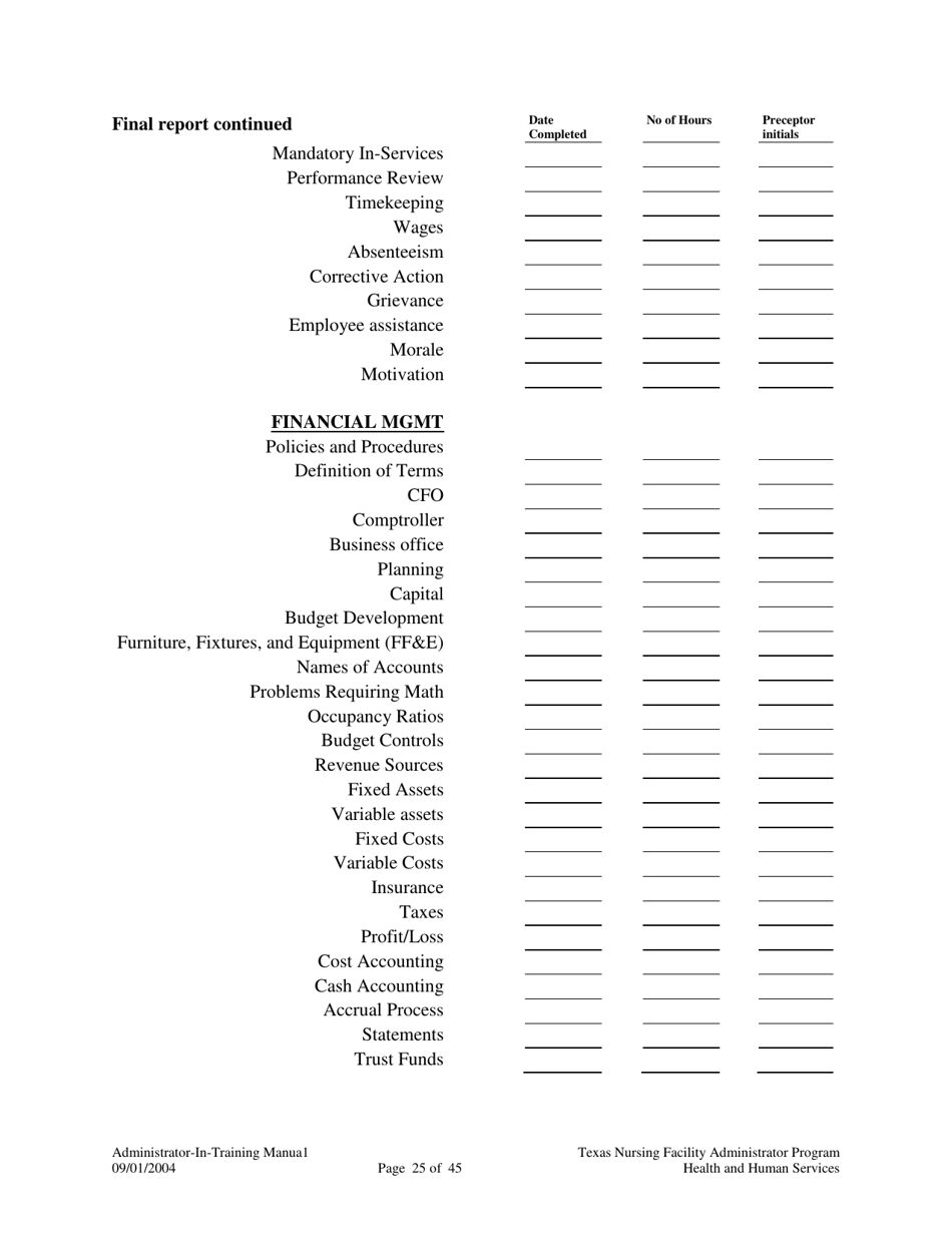Administrator-In-training Internship Manual - Texas, Page 26