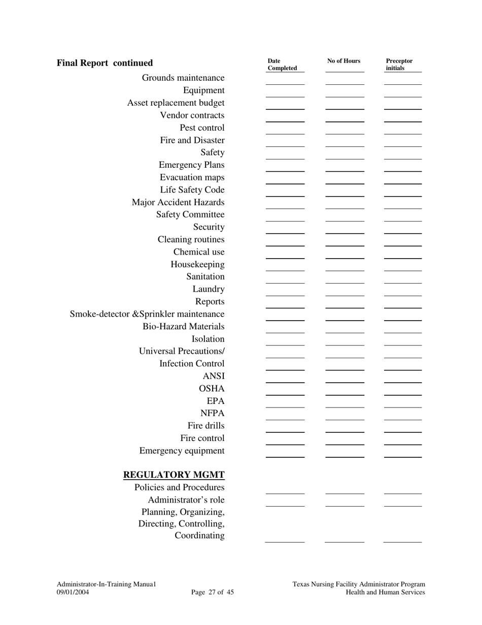 Administrator-In-training Internship Manual - Texas, Page 28