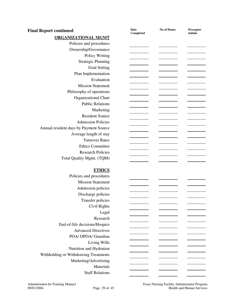 Administrator-In-training Internship Manual - Texas, Page 30