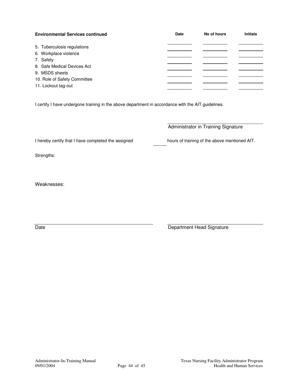 Administrator-In-training Internship Manual - Texas, Page 45